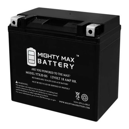 Ecom Group Inc Mighty Max Battery YTX20 12V 18AH / 270CCA Battery YTX20-BS